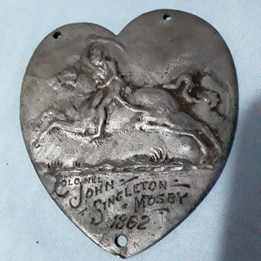 Rare Antique 1892 Civil War Martingale Heart CSA Colonel John Singleton Mosby 3