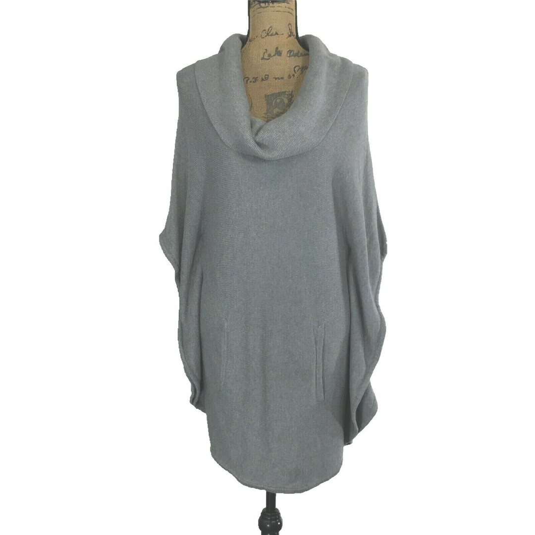 White House Black Market Dress XS Gray Cowl Kangaroo Pocket Sweater Comfy