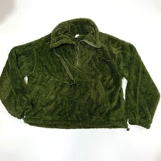 Free People Movement Green Bug Sky High Neck Oversized Quarter Zip Fuzzy XS