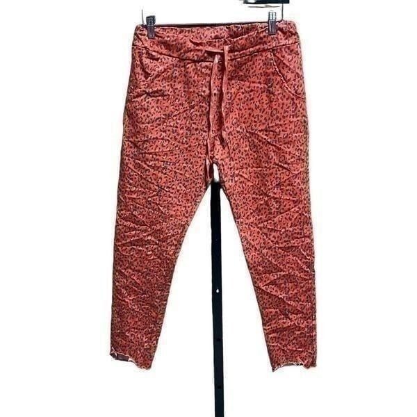 Three Hearts Burnt Orange Leopard Ankle Pants One Size NWT