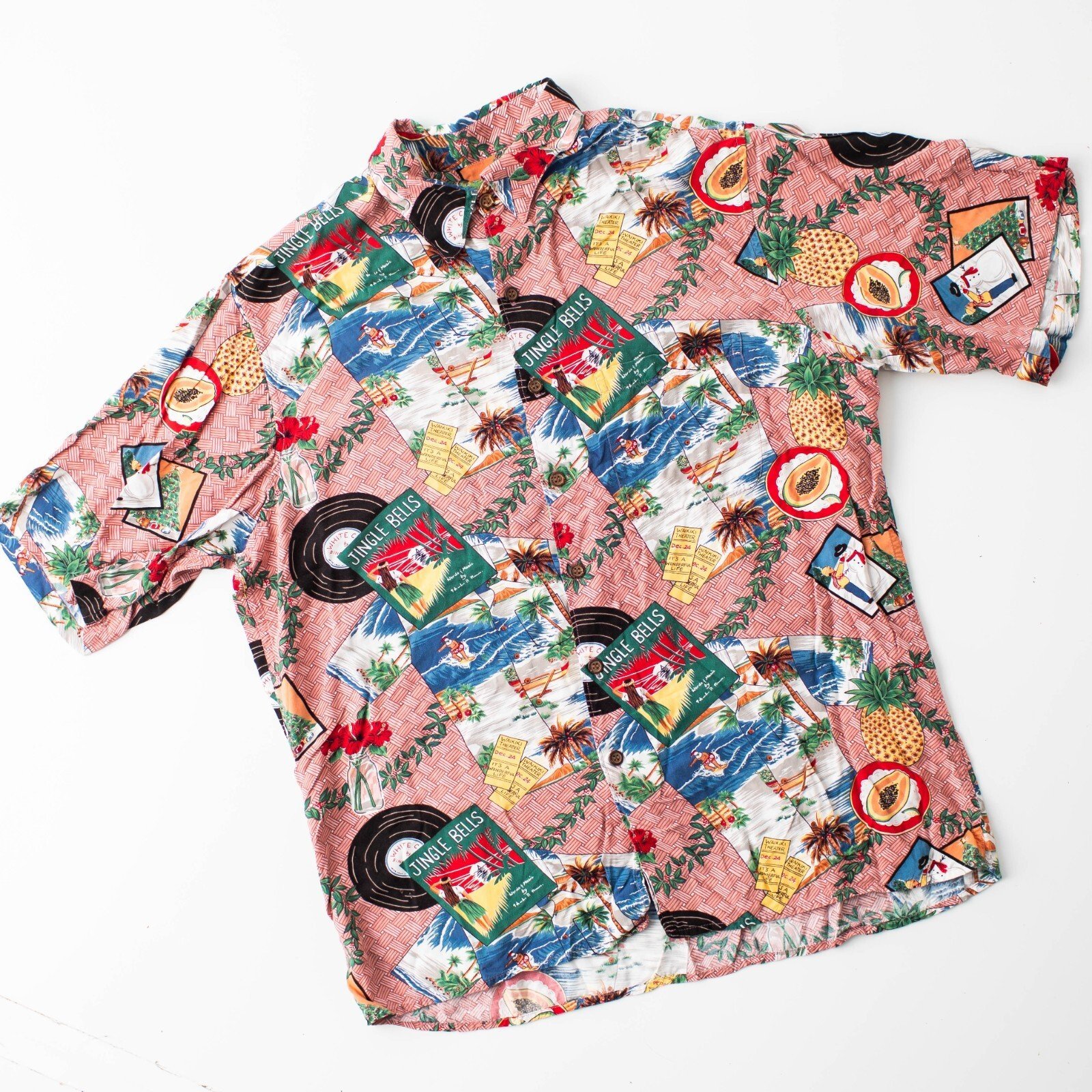 Reyn Spooner Mele Kalikimaka Hawaiian Traditionals Jingle Bells Men's Medium