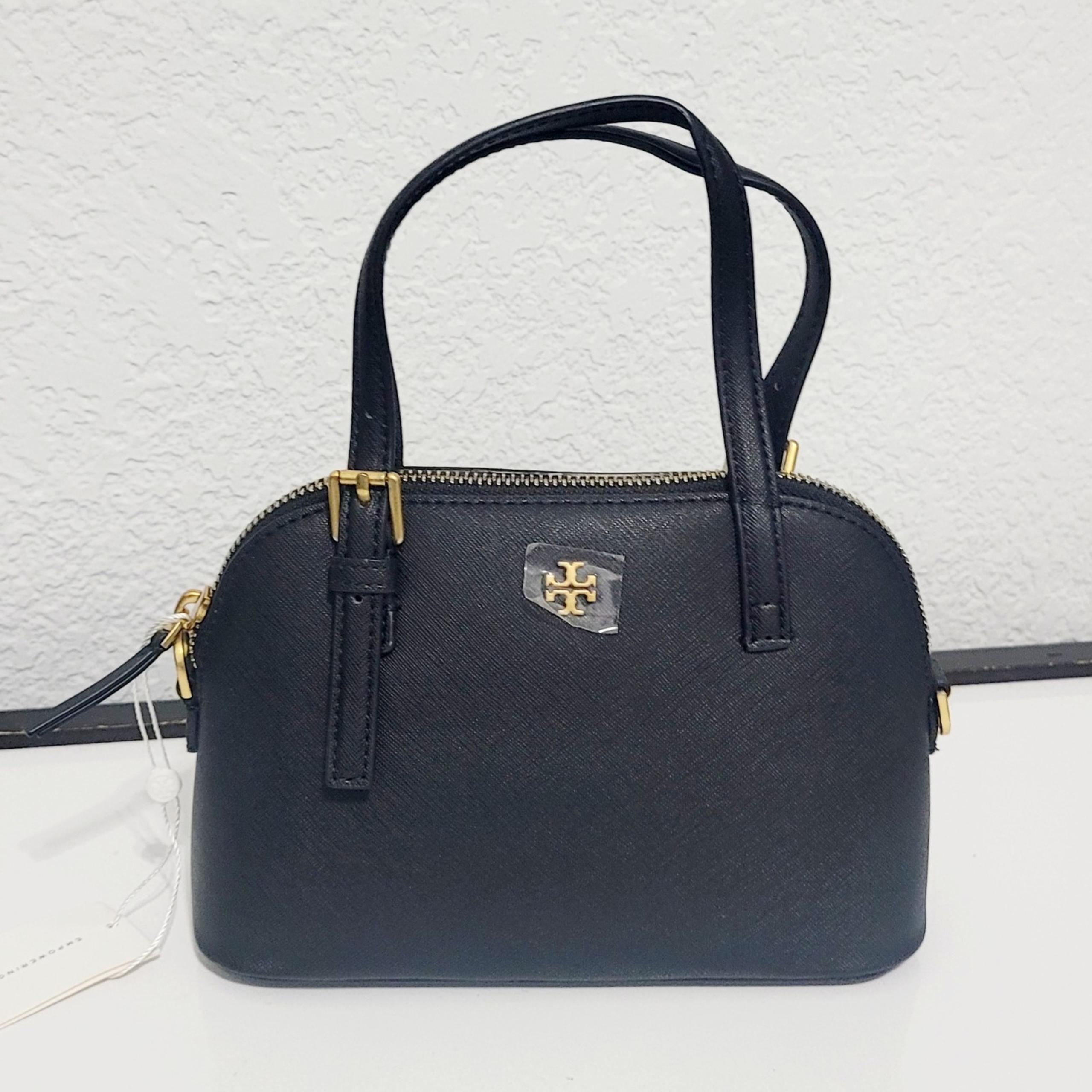 Tory Burch black leather mini satchel bag crossbody handbag purse gift