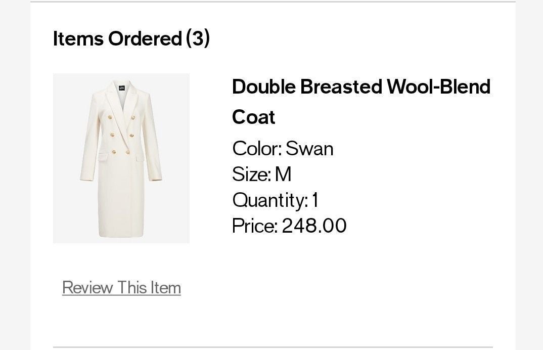 Double breasted wool blend coat