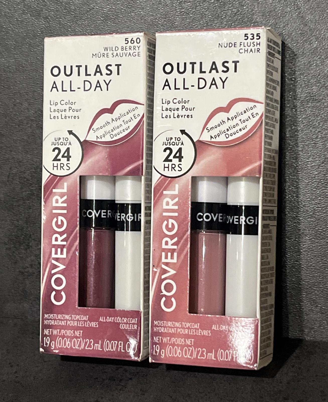 2 Covergirl Outlast All-Day Lip Color & Moisturizing Top Coat 560, 535