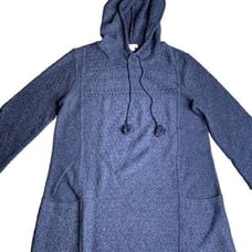 J. Jill pullover hoodie knit sweatshirt quarter sleeve navy blue size XS