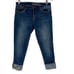 Gap Womens Floral Embroidered Hem Straight Cuff Cropped Jeans Blue Size 8R