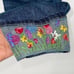 Gap Womens Floral Embroidered Hem Straight Cuff Cropped Jeans Blue Size 8R