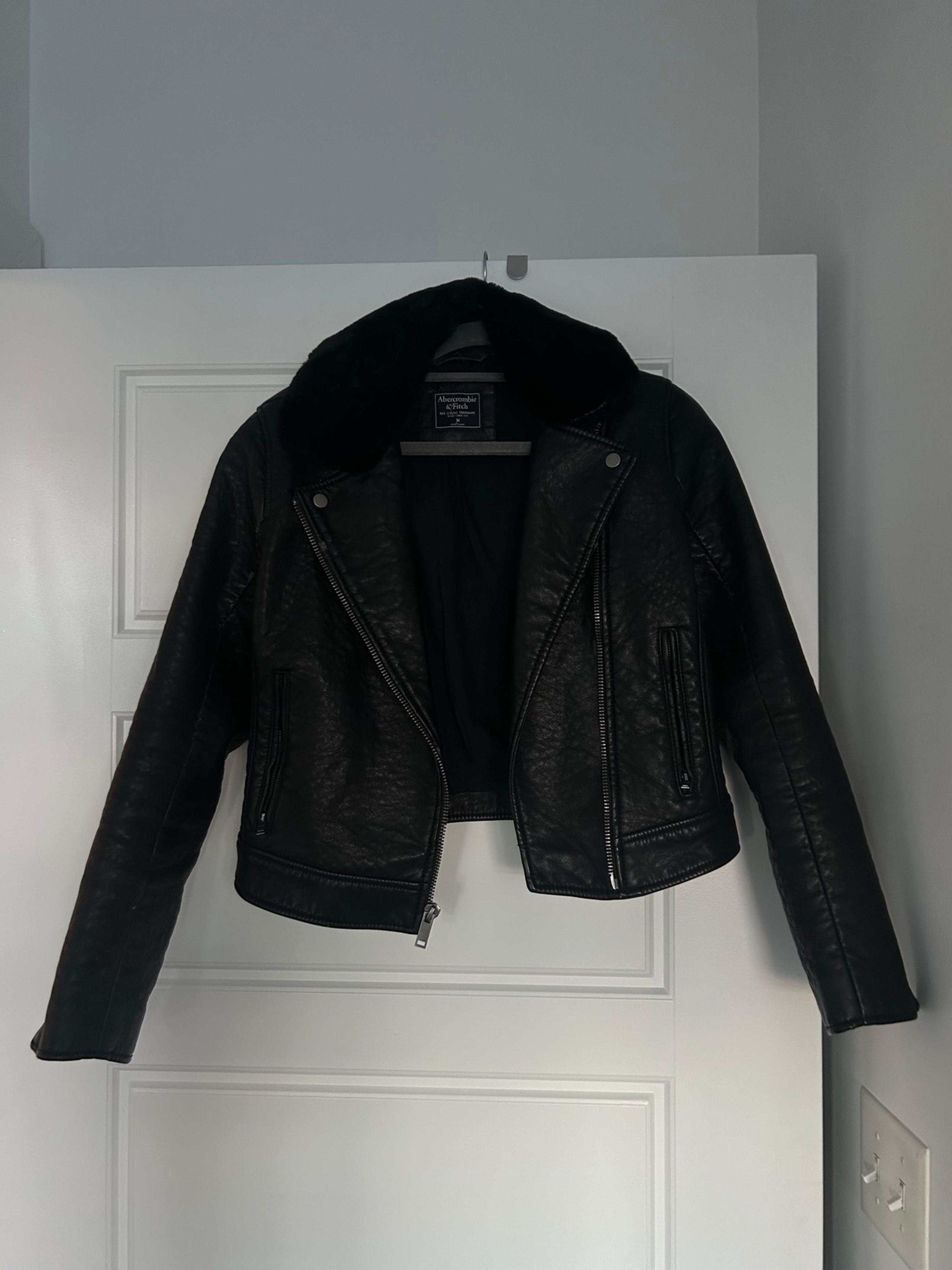 Abercrombie cropped leather jacket