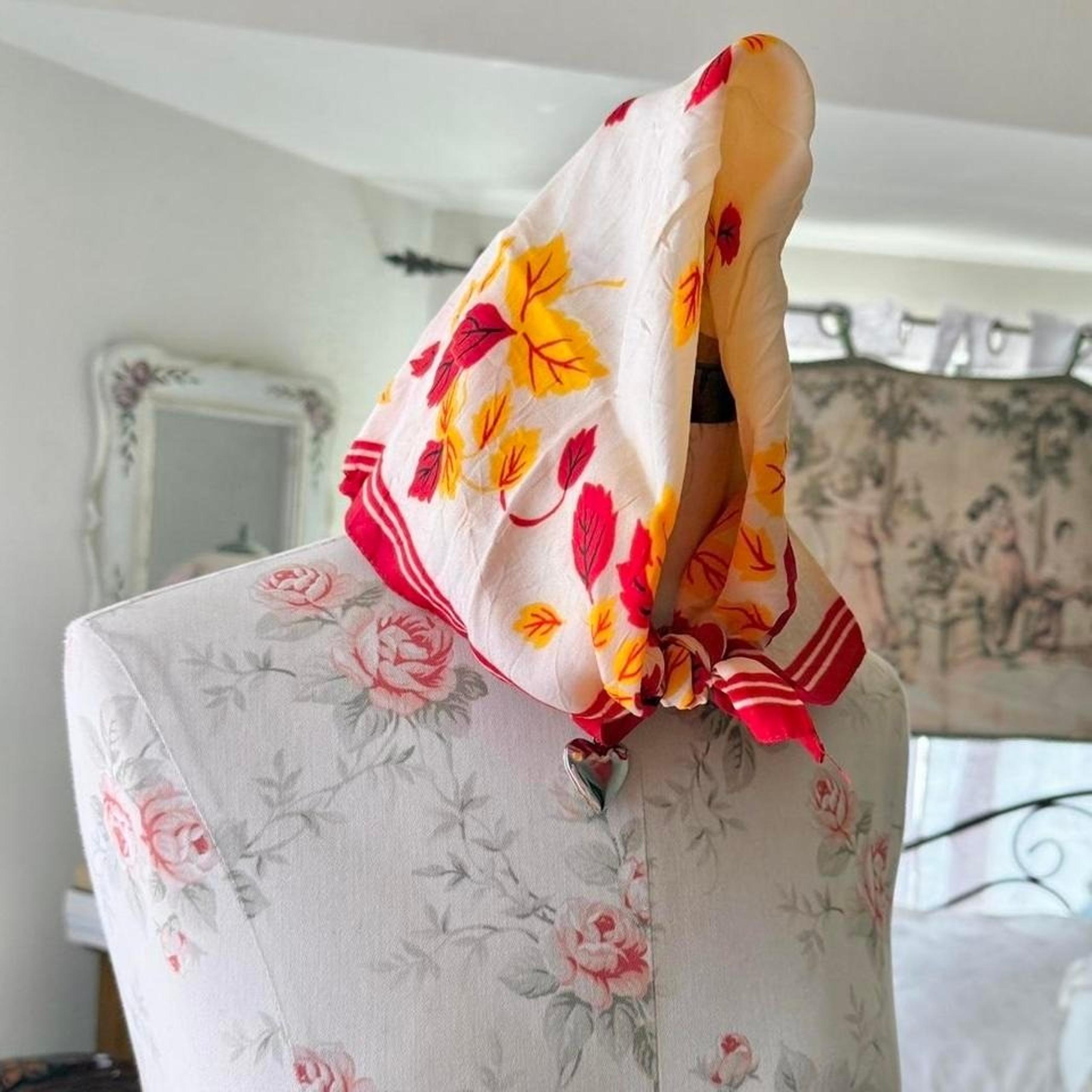 vintage boho leaf scarf