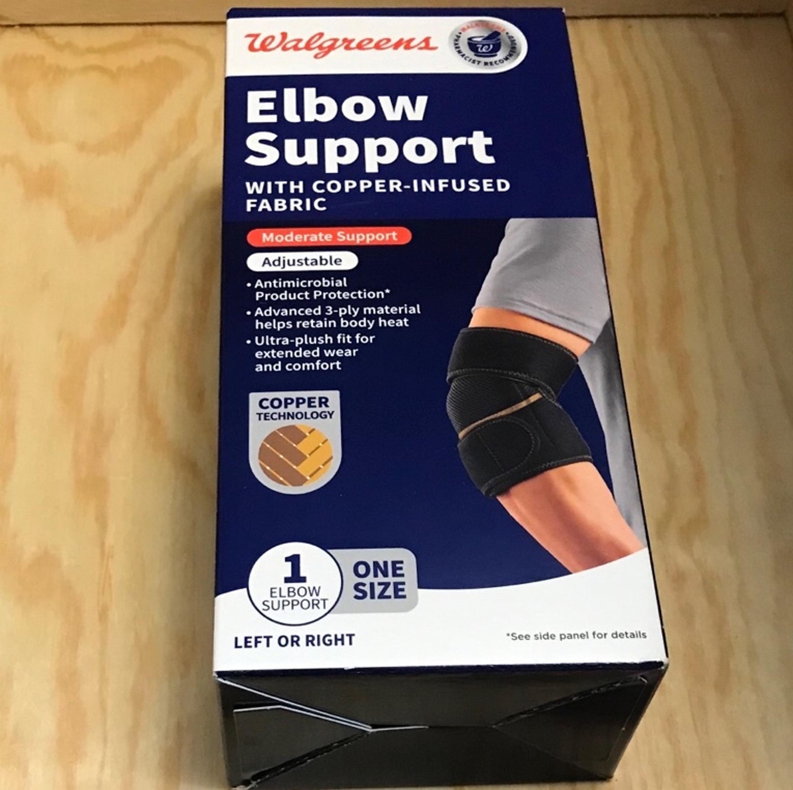 Copper-Infused Elbow Support.