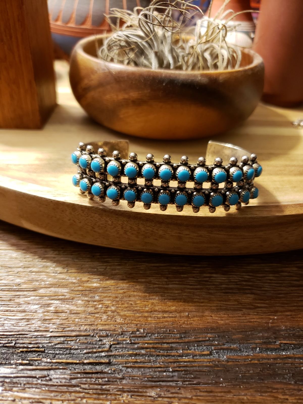 Vintage Sterling Silver Turquoise Cuff B