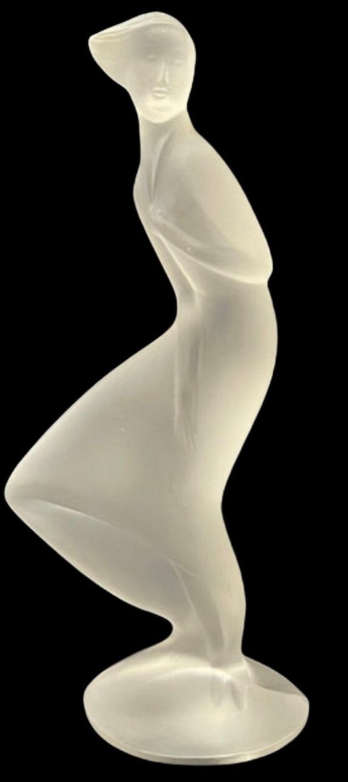 Vintage Czech Bohemian Lady In The Wind Glass Sculpture Ingrid collection
