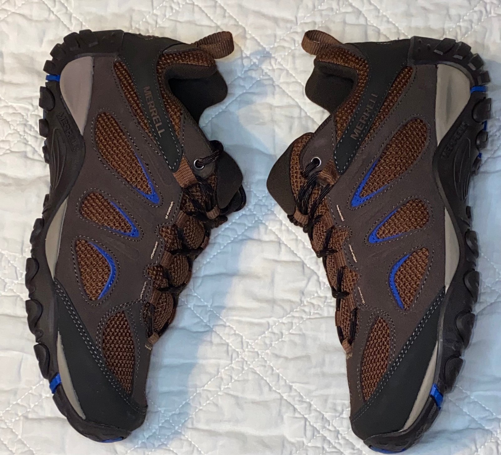 Merrell Yokota 2 Hiking Mid Shoes Mens Sz 10.5 Brown Blue J036709
