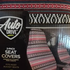 New Auto Drive 2 Two Pack Seat Covers Bucket Car SUV Pink Multi Southwest Aztec