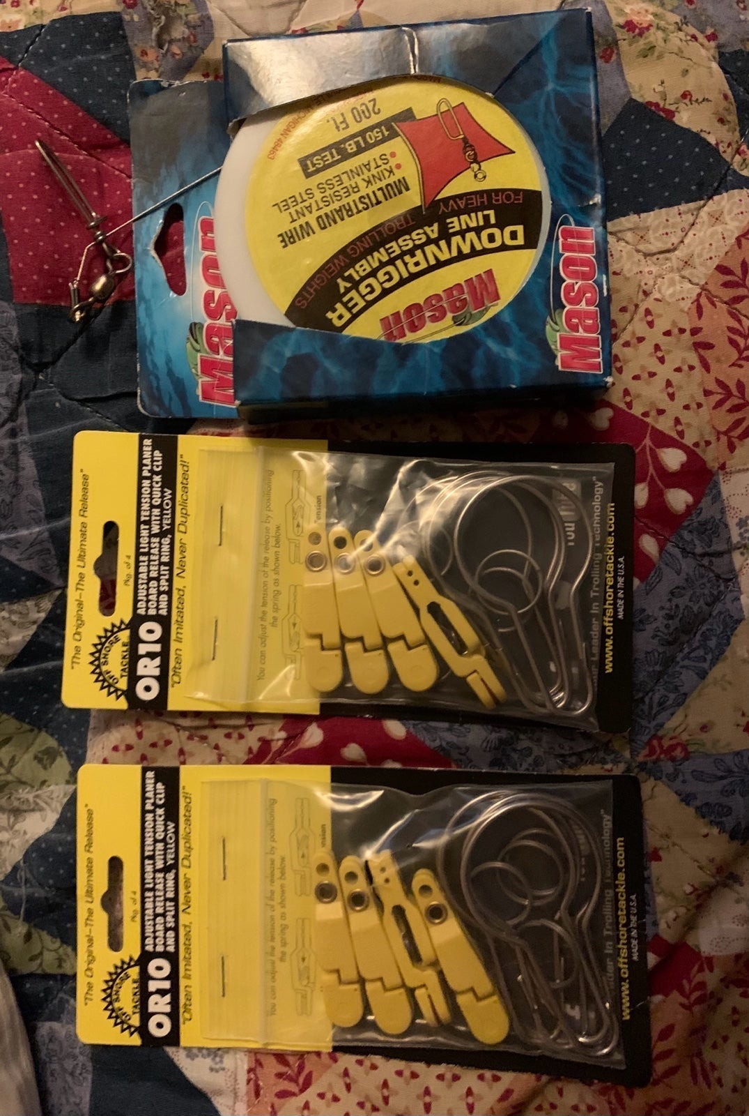 FISHING - PLANER BOARD RELEASE & MASON DOWNRIGGER LINE ASSEMBLY, NEW IN PACKAGES