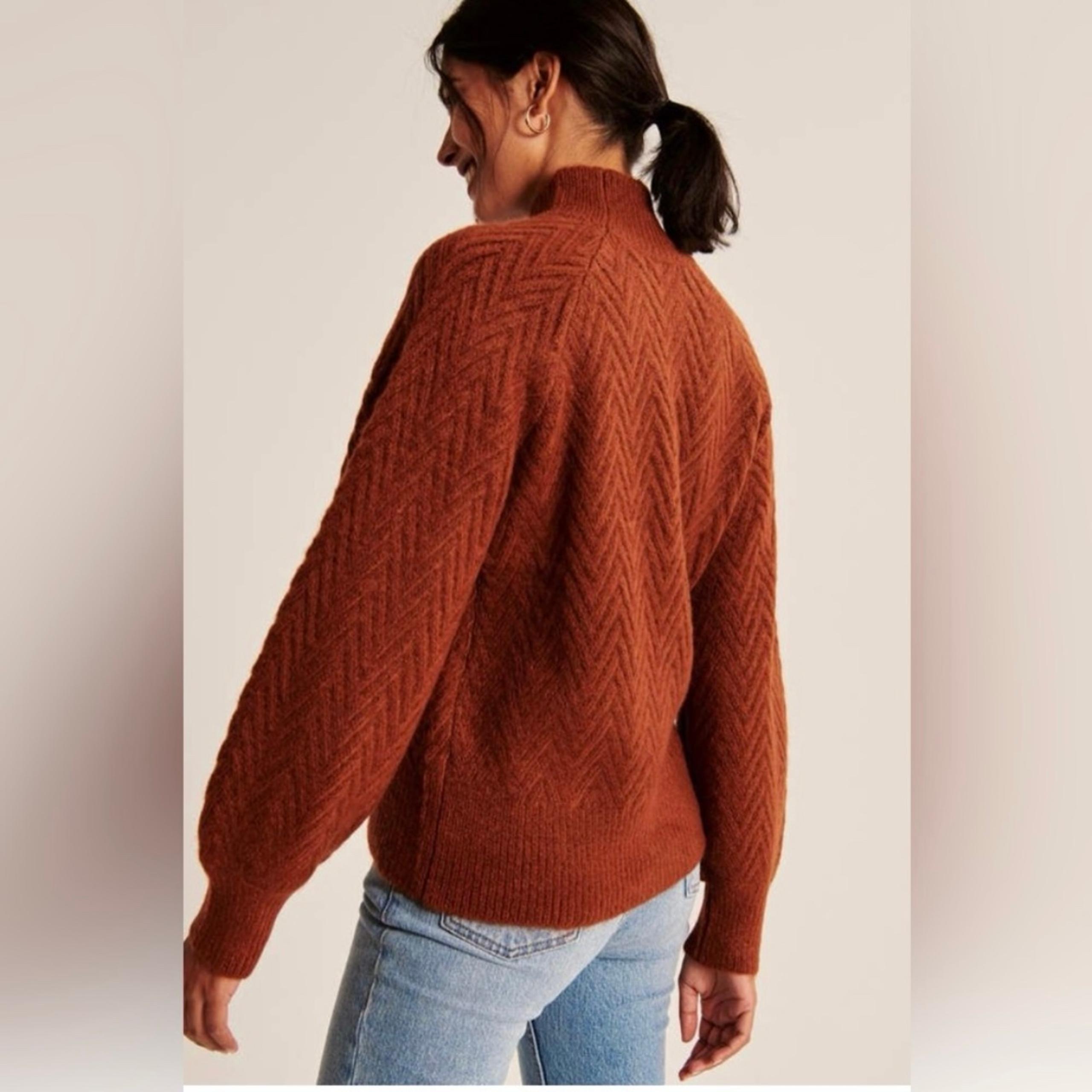 Abercrombie and Fitch orange mock neck sweater