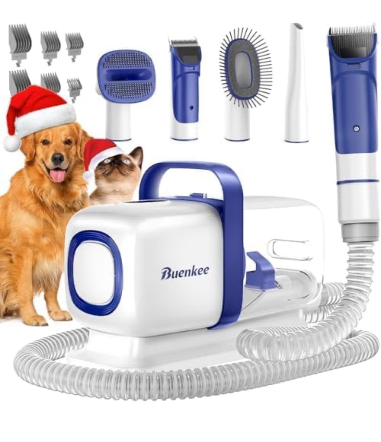 Dog Grooming Kit w Vacuum, Dog Clipper, Pet Shedding Brush and cleaning tools