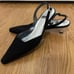 Stuart weitzman black rhinestone kitten slingback point heel evening wear US 6.5