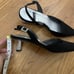 Stuart weitzman black rhinestone kitten slingback point heel evening wear US 6.5