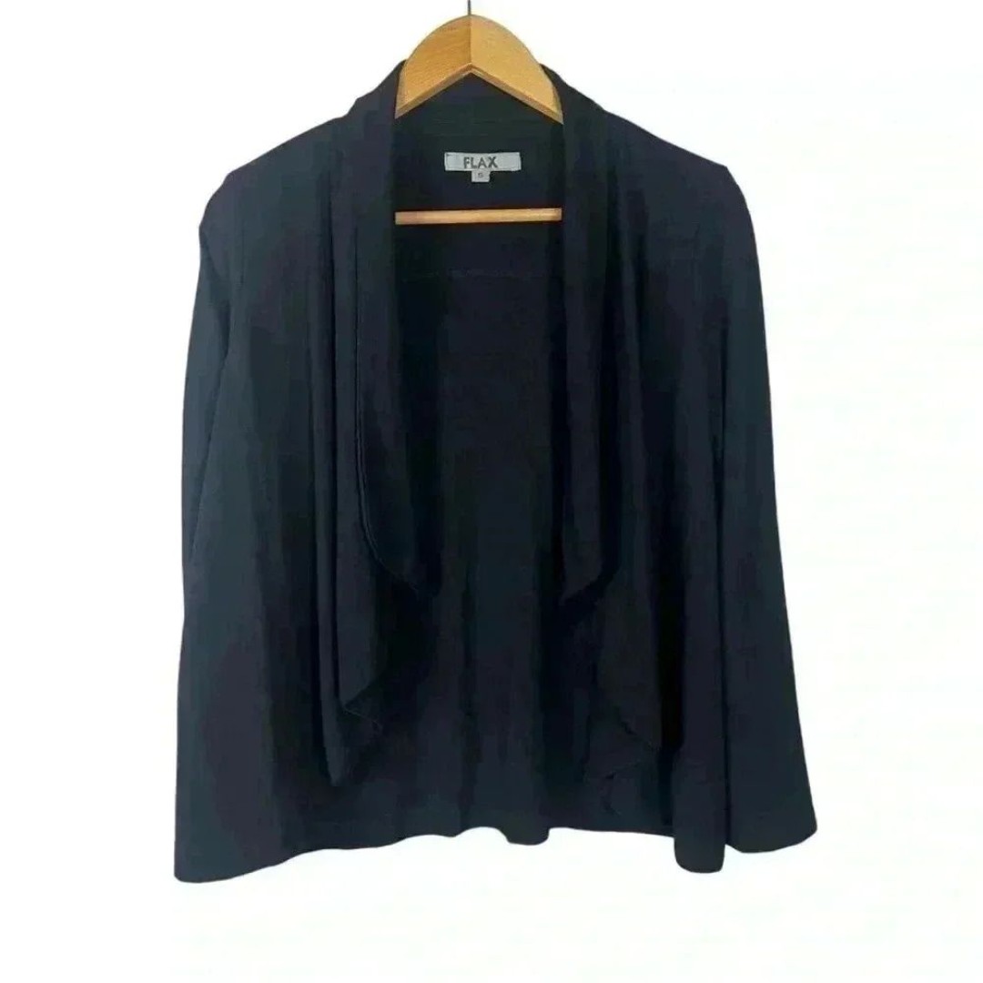 Flax NWTs Black Open Front Cardigan Small