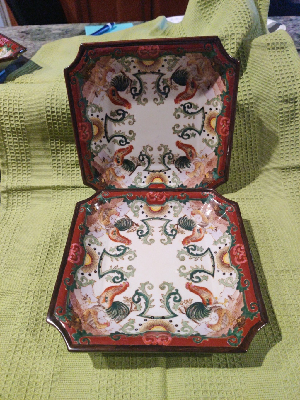 vintage decorative chinese plate Hua Rong Tang Set Of 2