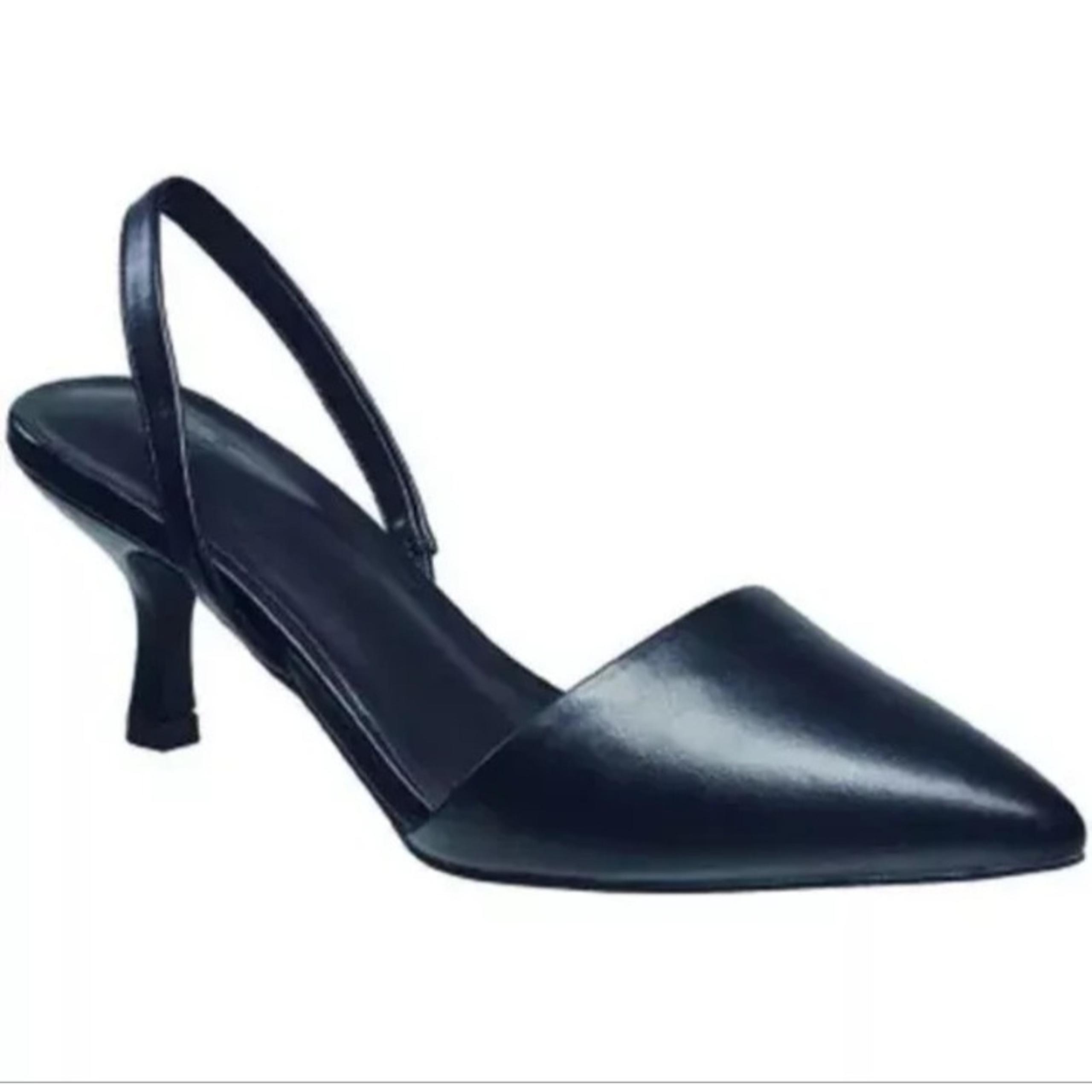 H Halston Valencia Kitten Heel Pumps Womens 8.5 Slingback Career Formal Pointed