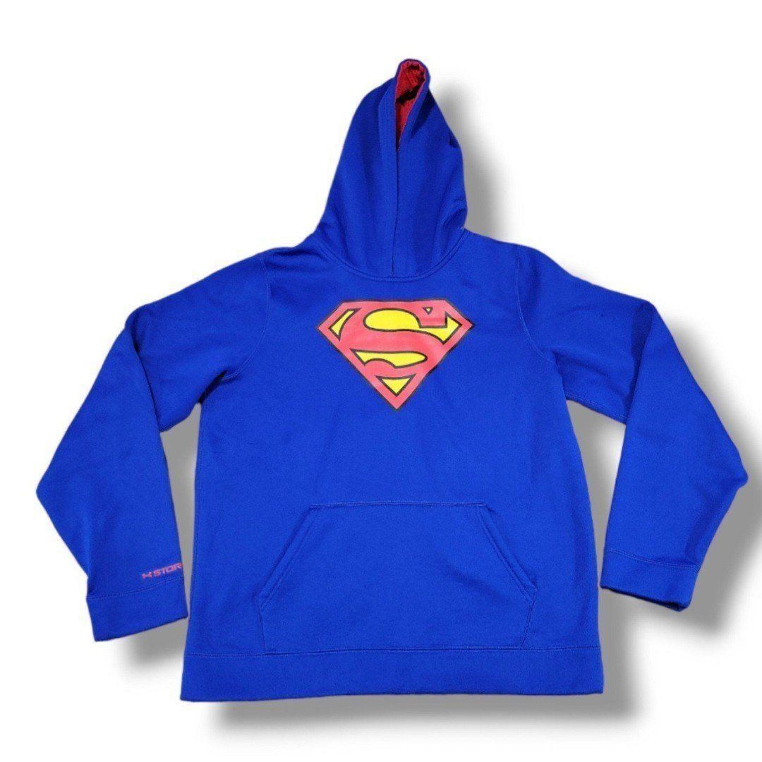 Under Armour Sweater Size XL Youth UA X Storm Sweater DC Comics Superman Hoodie