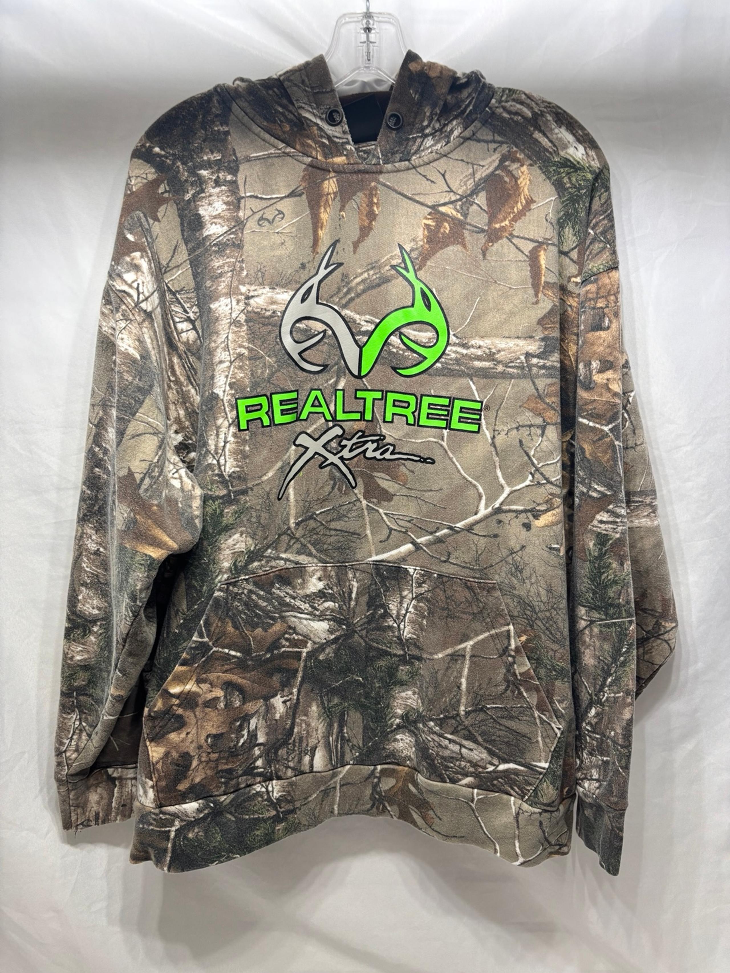 Vintage Real Tree Camo Hoodie Men XL Sweatshirt Sweater Y2K Faded Xtra