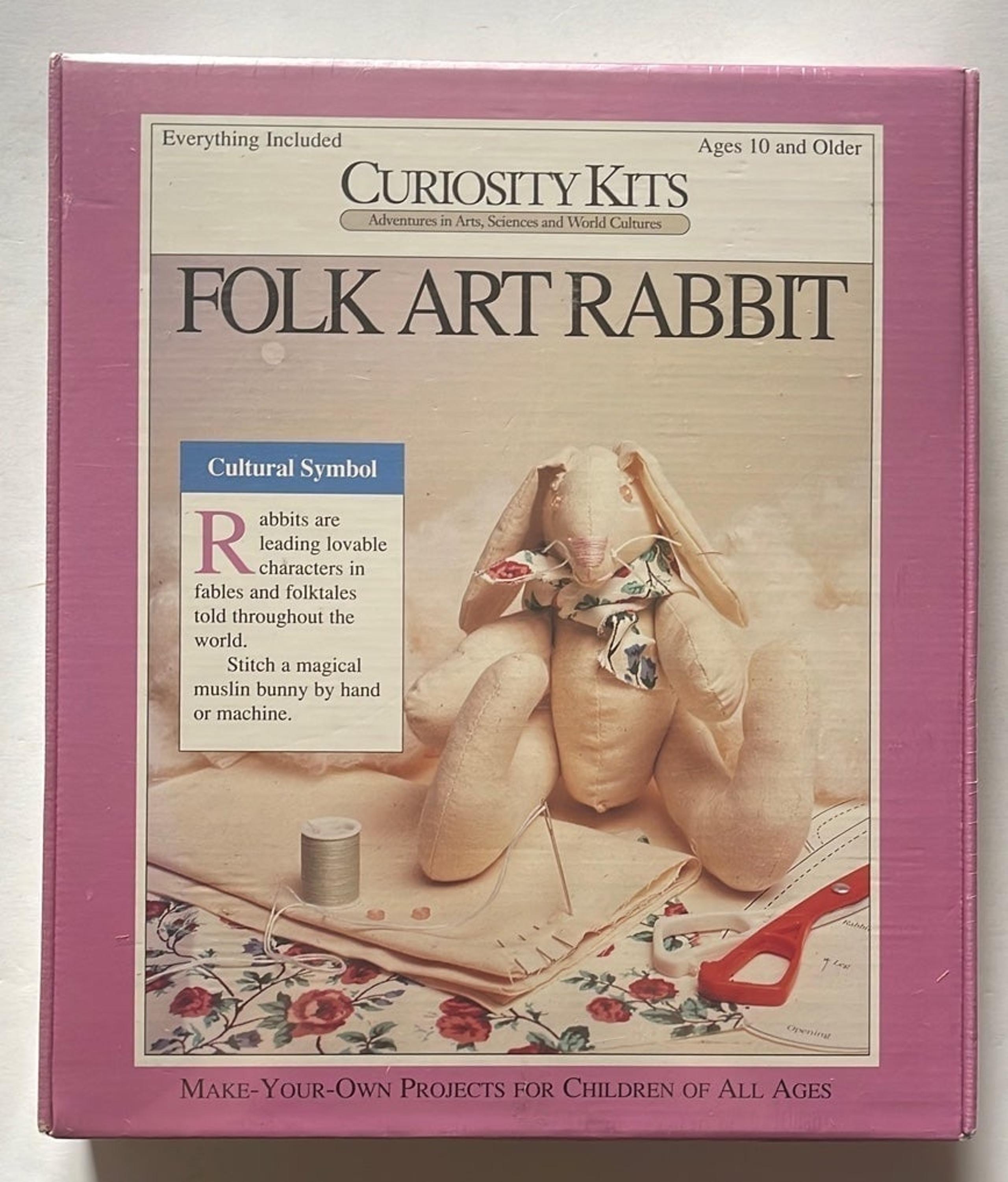 Curiosity Kits Folk Art Rabbit - Vintage Craft Art Project