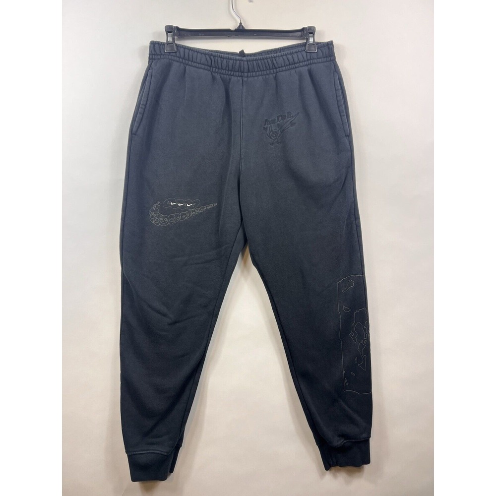 Nike Sportswear Drip Joggers Sweatpants Mens Size L Worn Wash Black Club Fleece