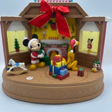 Disney Ruz Mickey Minnie Pluto Christmas Scene Animated Musical STILL WORKS
