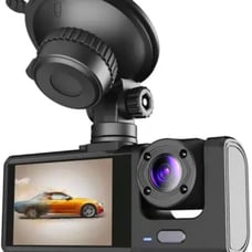 Dash Cam, Black Box Traffic Recorder, 3 Way Dash Camera Super HD 1296p with Mobi