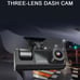 Dash Cam, Black Box Traffic Recorder, 3 Way Dash Camera Super HD 1296p with Mobi