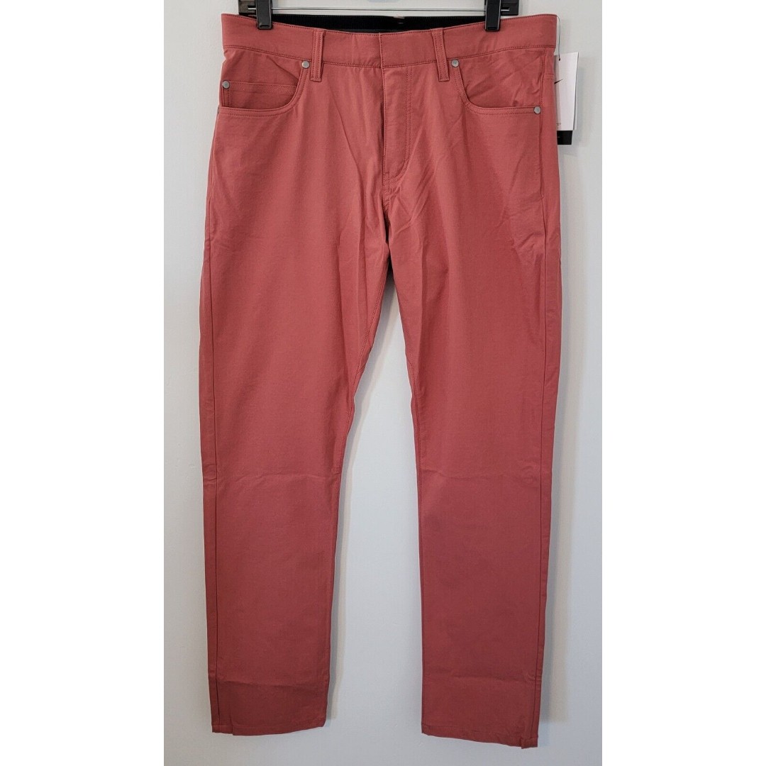 Nike Golf Dri-Fit Repel Slim Fit Pants Men's 32x32 Coral Red DA3064-691
