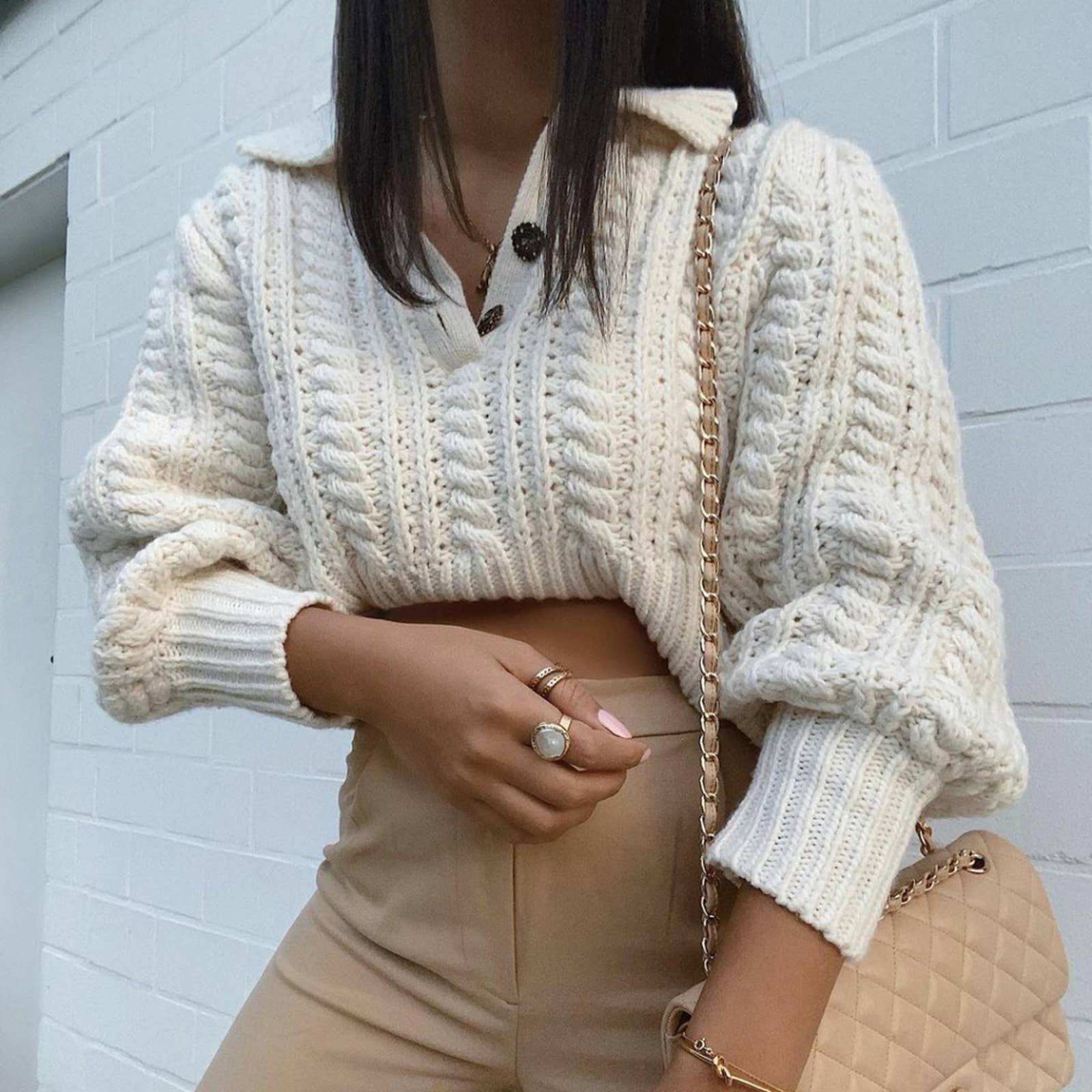 ZARA | Cropped Cable Knit Sweater