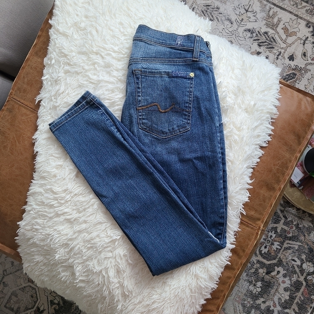 7 for all Mankind Gwenevere High-Rise Skinny Ankle Jeans Size 28