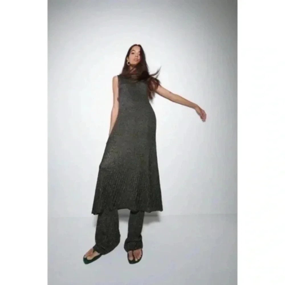 Zara metallic thread knit pants 3859/006