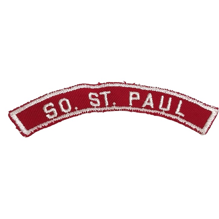 Boy Scouts Vintage Patch So. St. Paul Red & White Community Strip RWS Curved