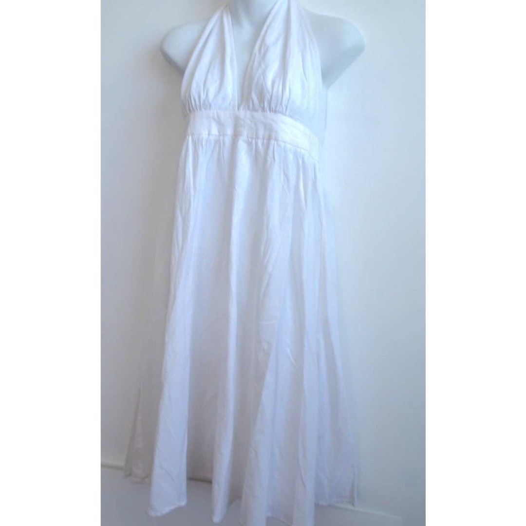 Area Stars Women's White Halter Tie back A Line Midi Dress XS NWT 198