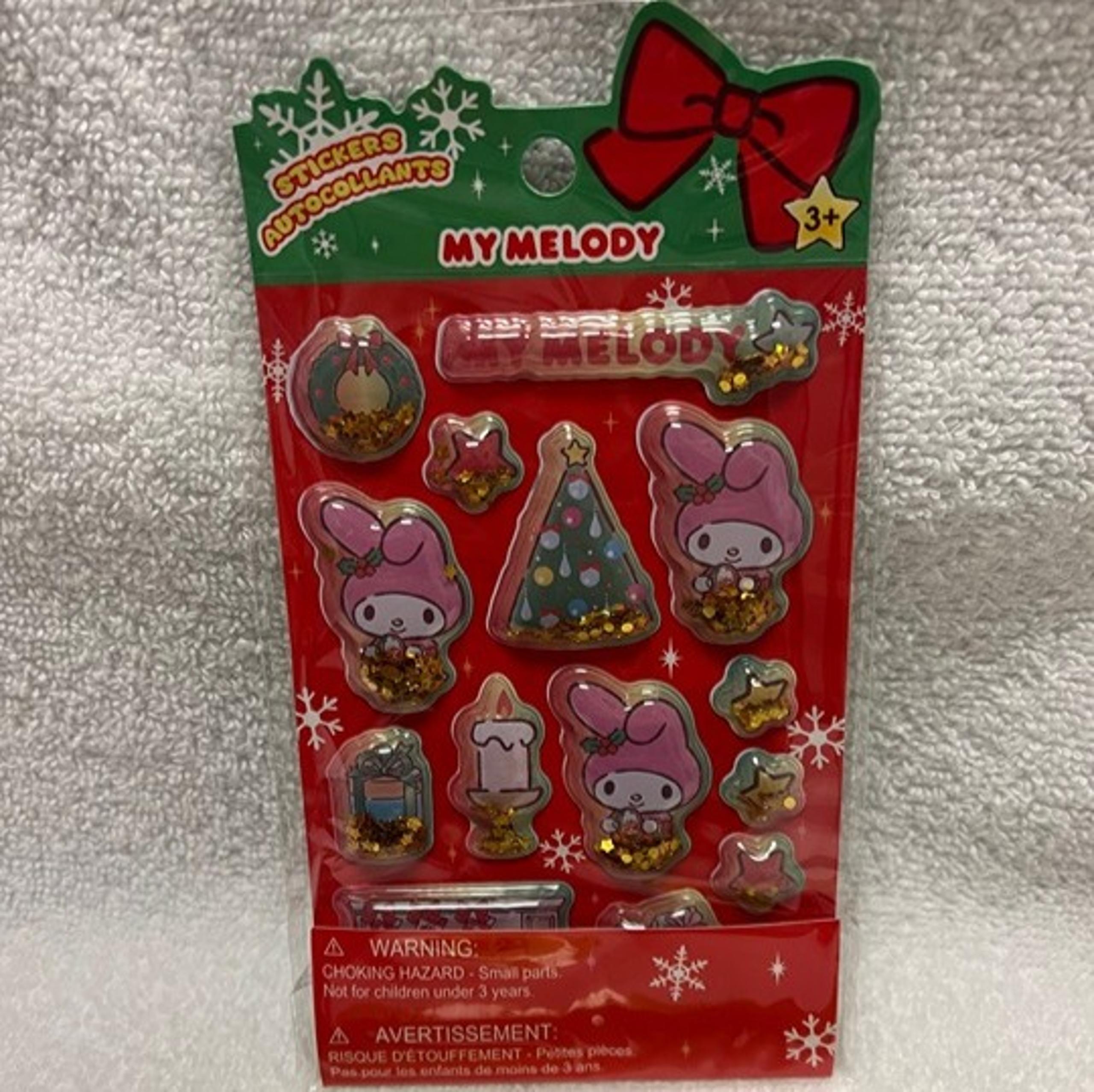 Miniso Stickers Sanrio Holiday My Melody Puffy Glitter Sticker Sheet - New
