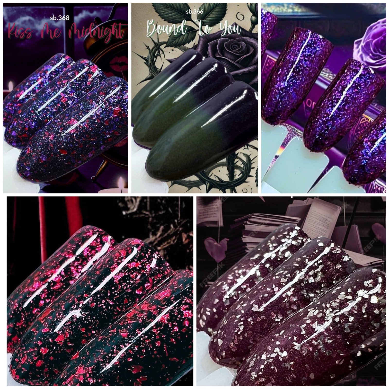 Sparkle & co January 2025 Sub bag Nail Dip Powder Set Dark Romance