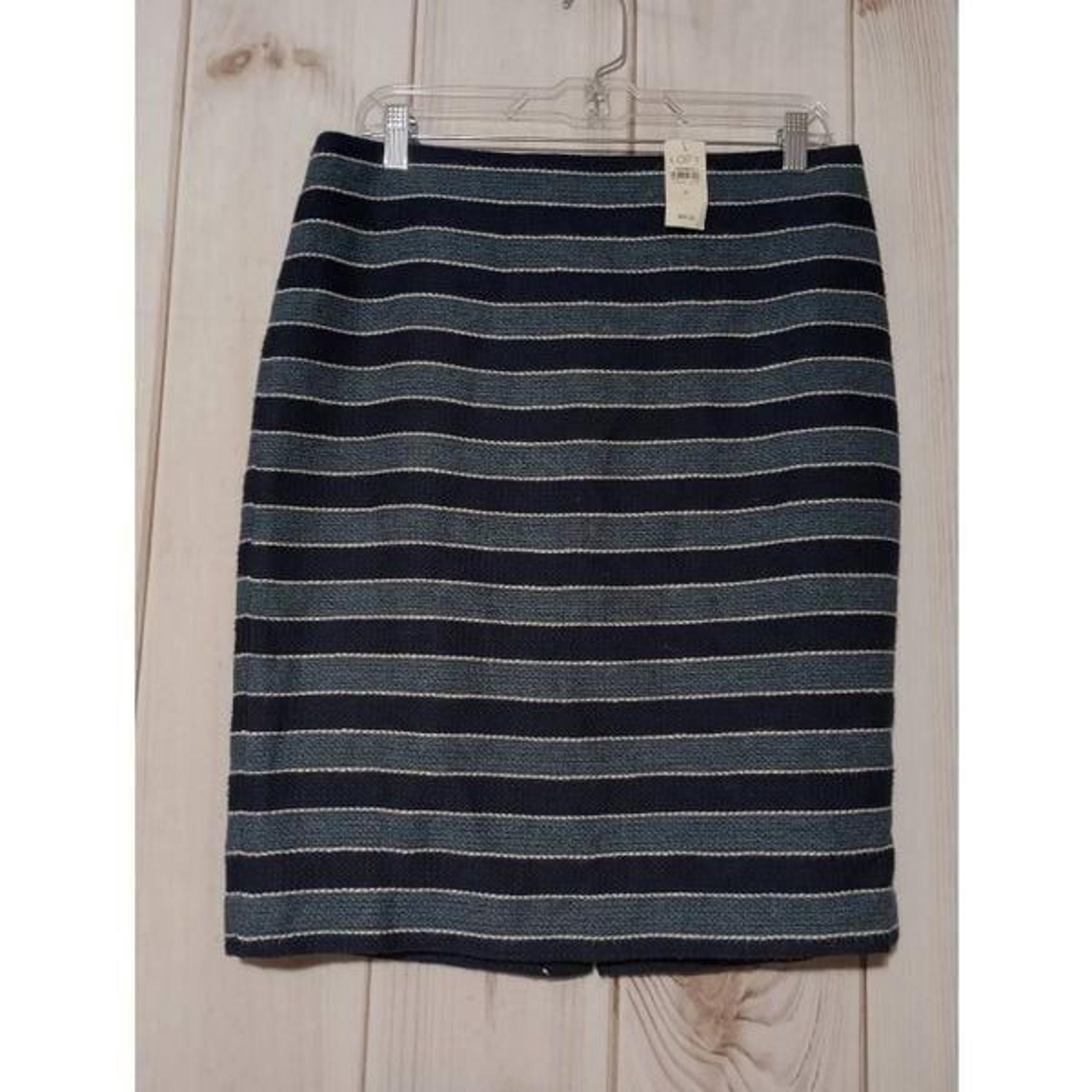 Ann Taylor Loft Skirt Ladies 10 Navy Gray Pencil
