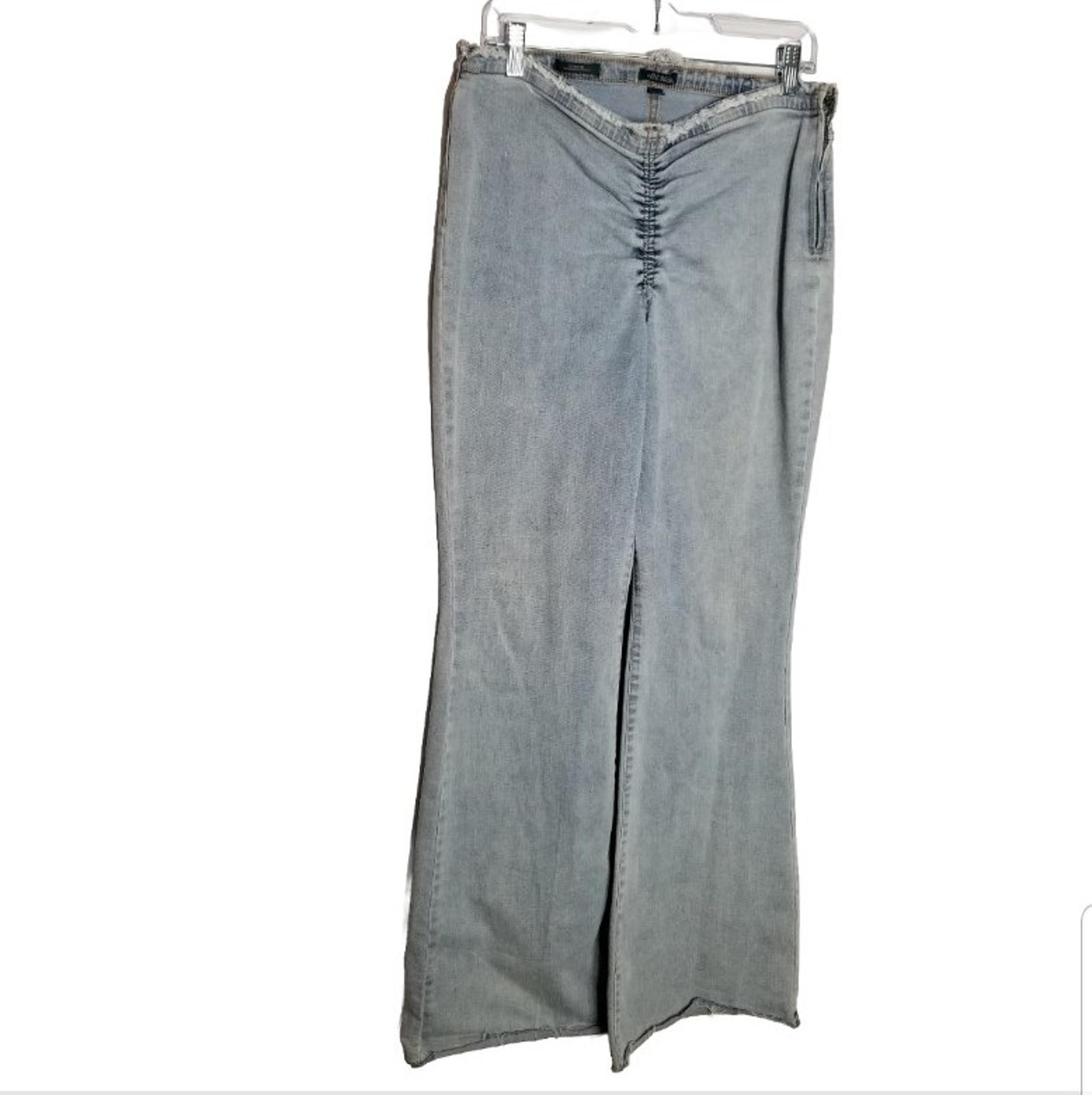 Wild Fable Jeans Women's 12 Low Rise Flare Light Wash Side Zip Raw Hem