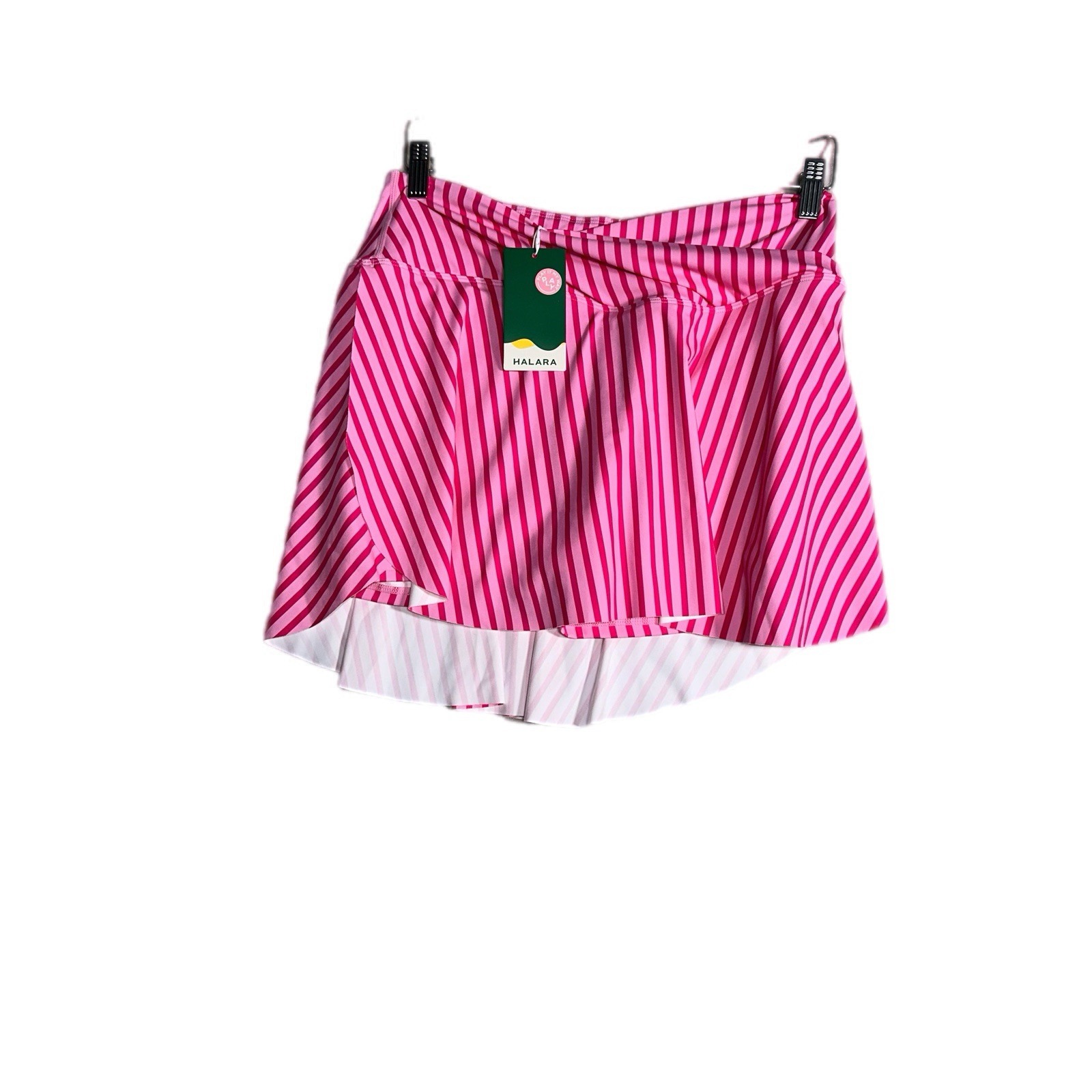 Halara Womens Pink NEW High 2-in-1 Side Pocket Striped Mini