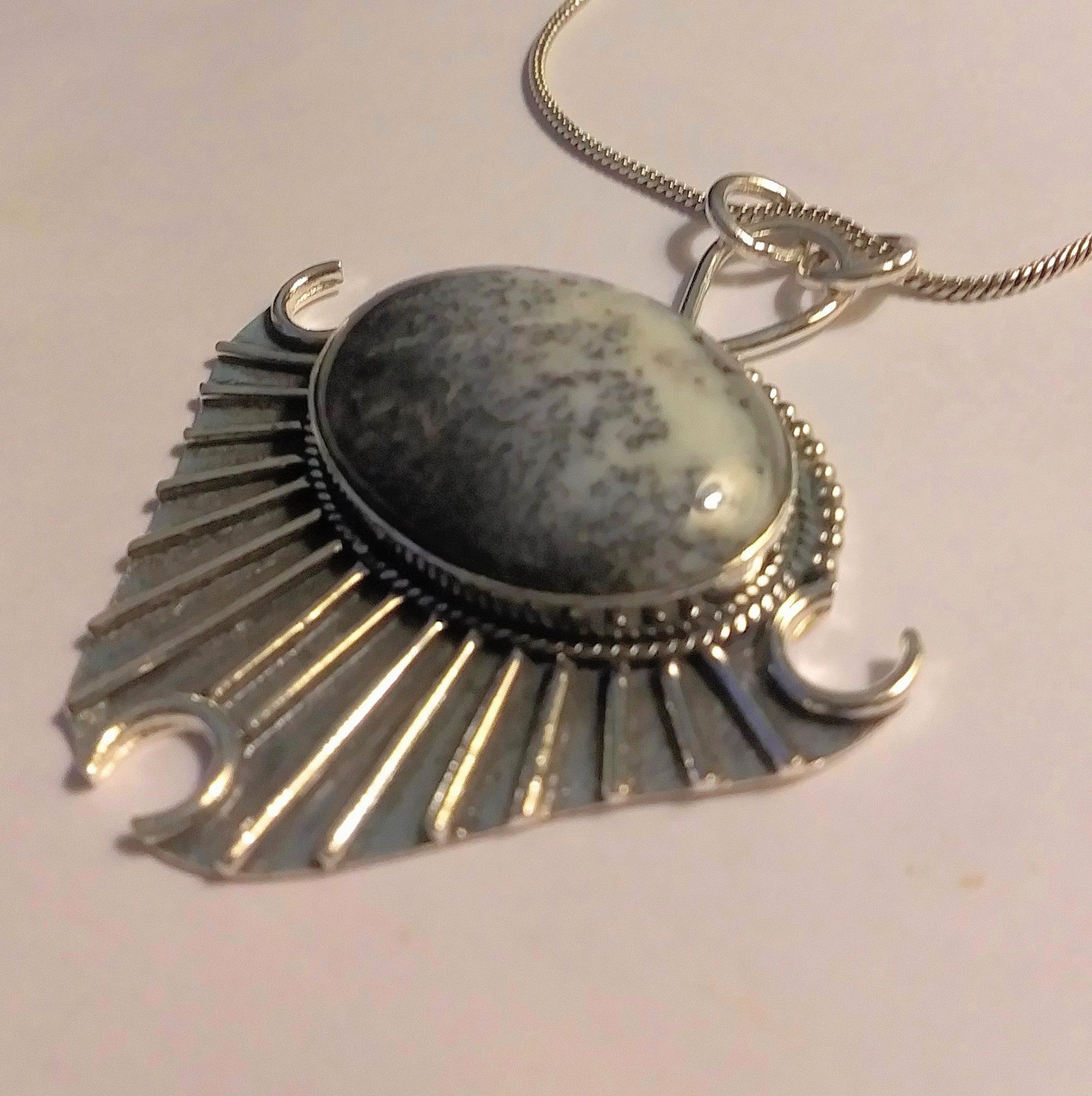 925 Sterling Dendritic Opal Necklace