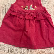 Vintage Disney Minnie and Daisy Pink corduroy dress size 18-24 months