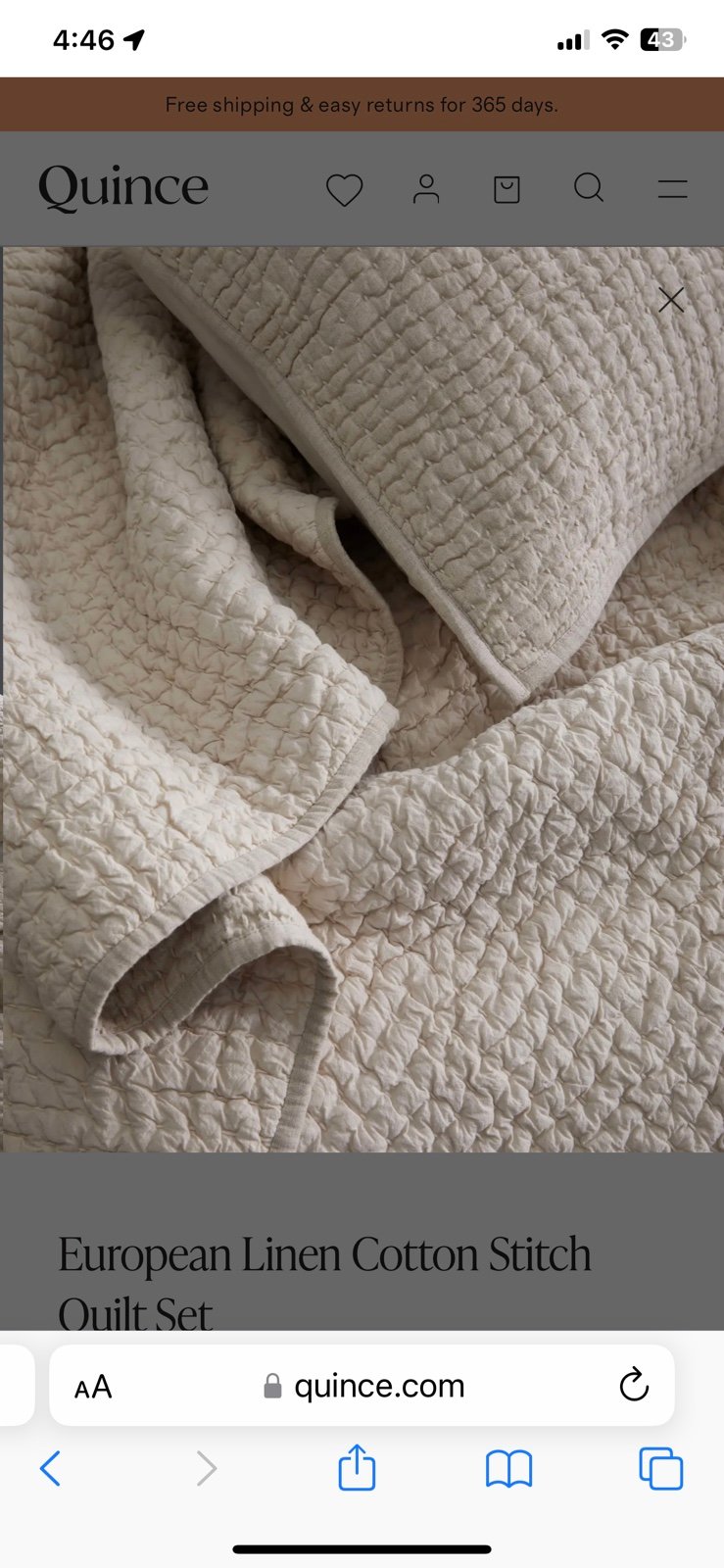 European Linen Cotton Stitch Quilt Set king/ Cal King