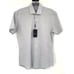 Bertigo Sunny Gray Linen Short Sleeve Button Up Men's Shirt Size Small