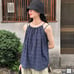 Checked Shirring Sleeveless Blouse by Nugu