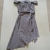 NWT Intermix white gray stripe off shoulder asymmetrical dress L